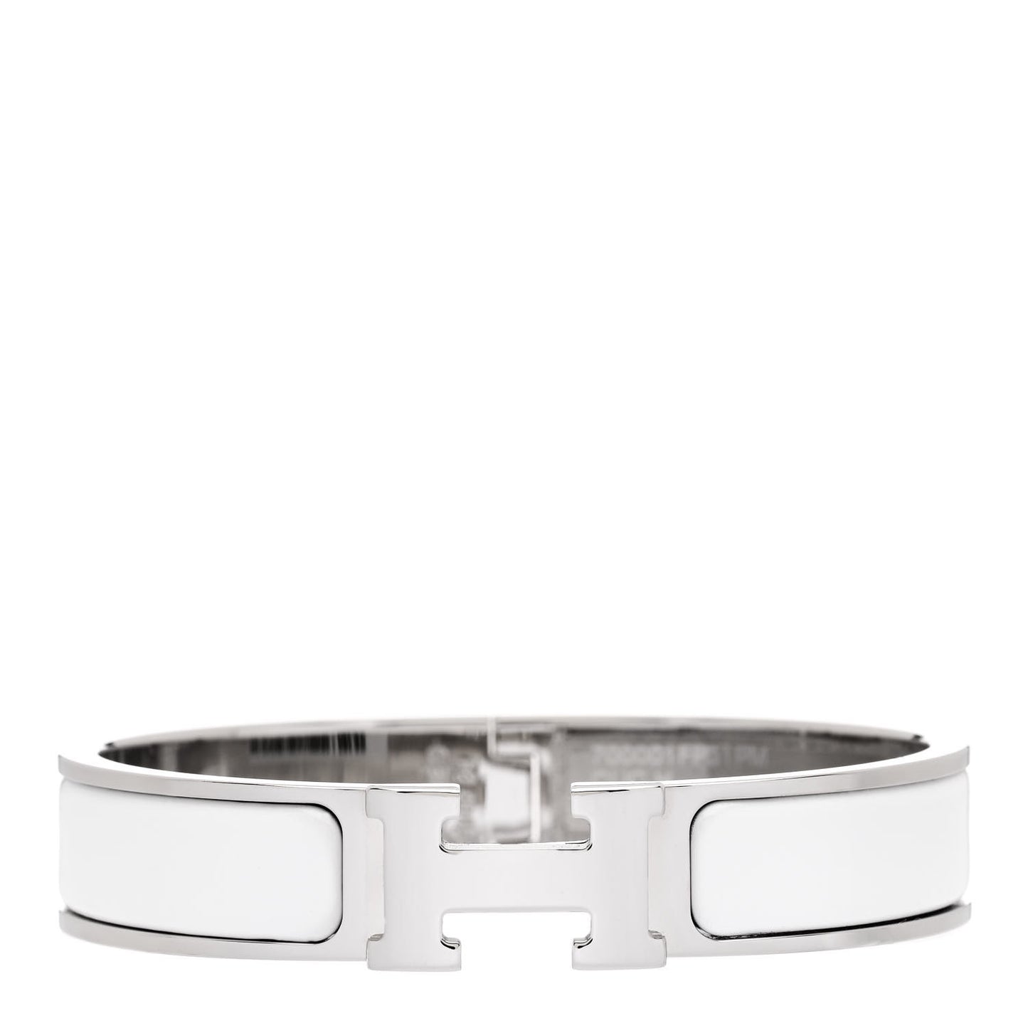 Enamel Narrow Clic Clac H Bracelet PM White