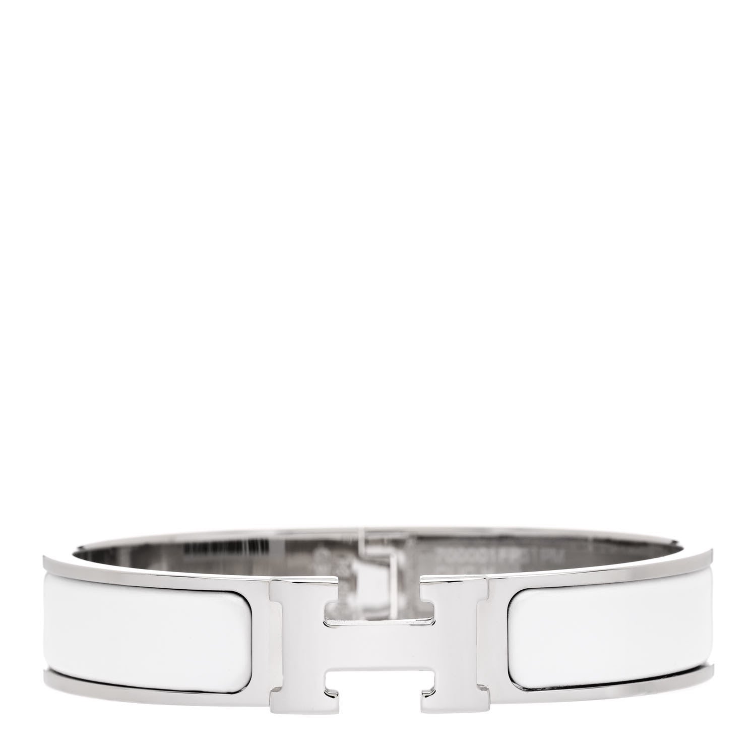 Hermes Enamel Narrow Clic Clac H Bracelet PM White 1 of 4