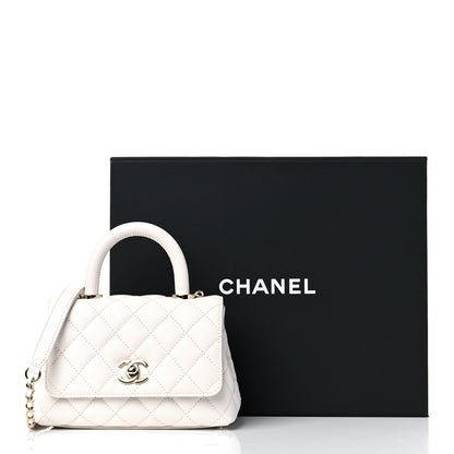 Chanel Caviar Quilted Extra Mini Coco Handle Flap White 12 of 12