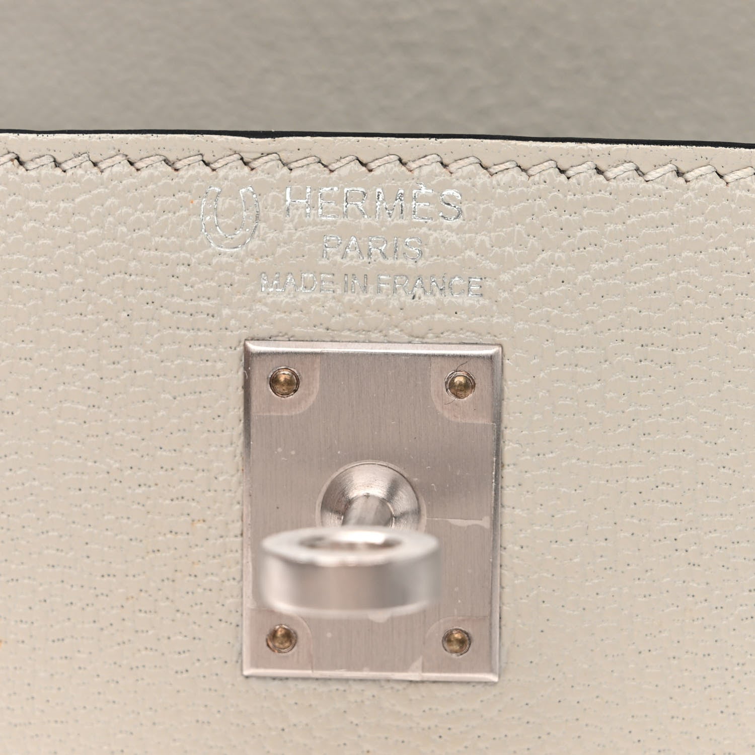 Hermes Chevre Mysore Horseshoe Kelly Sellier 25 Gris Perle Black 7 of 12