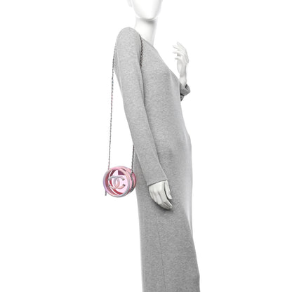 Chanel PVC Calfskin Lambskin Quilted Round Filigree Clutch With Chain Pink 2 of 10