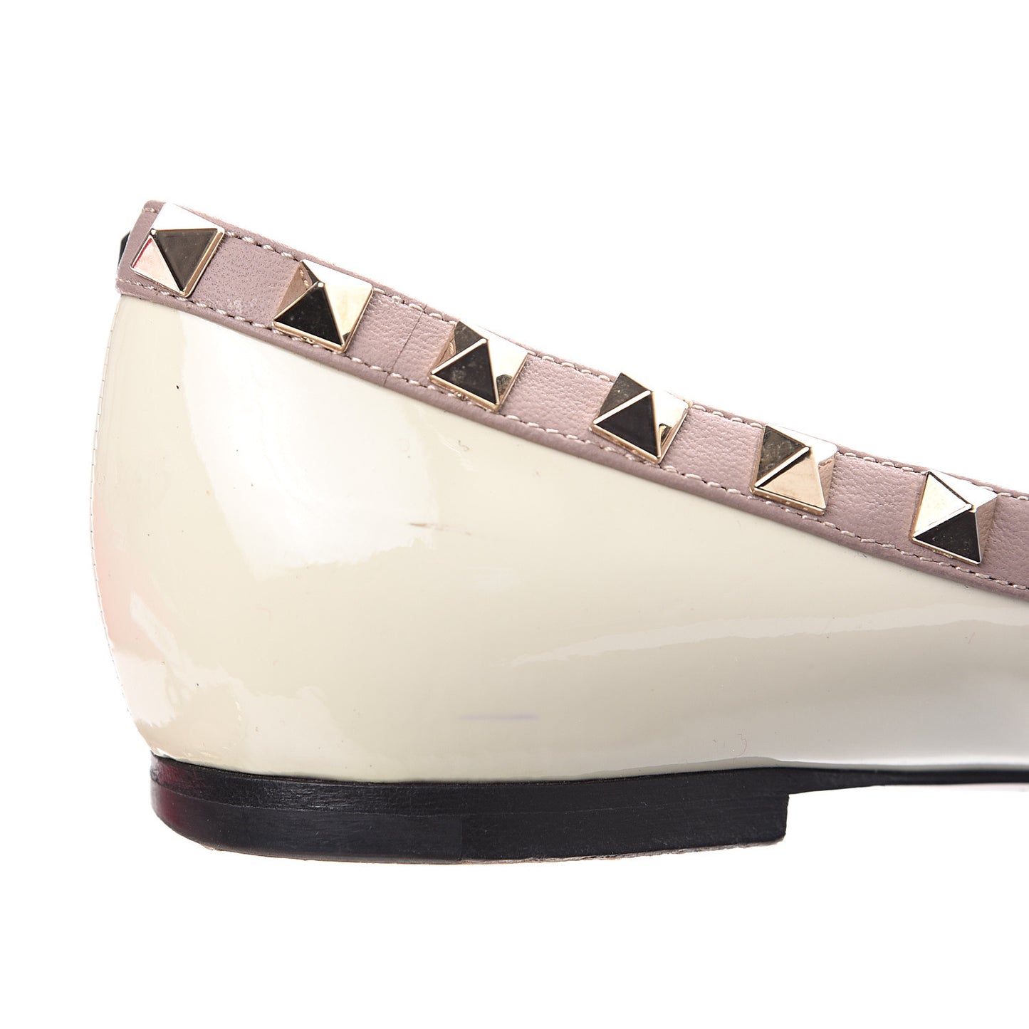 Patent Rockstud Ballerina Flats 35.5 Ivory Poudre
