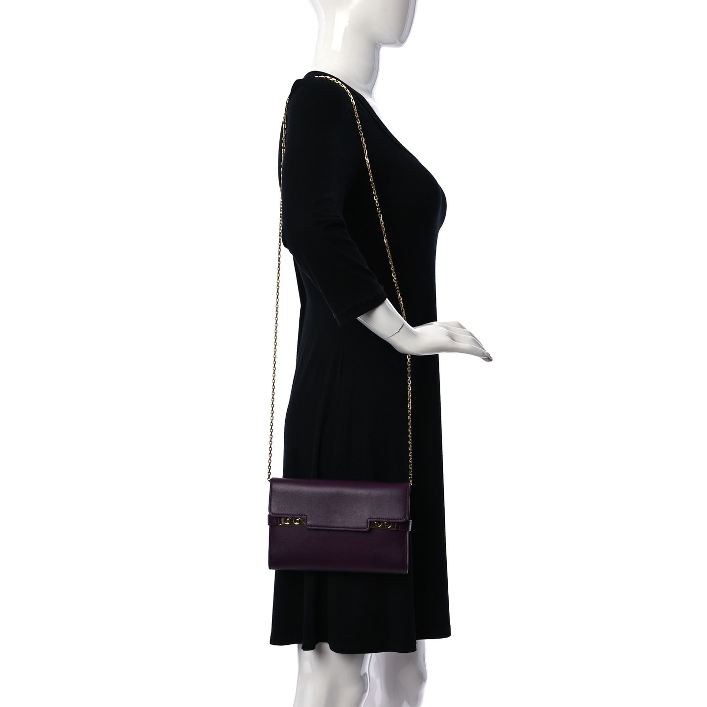 Calfskin Tempete Pochette Burgundy