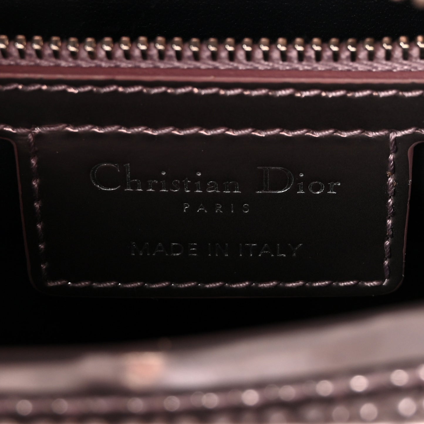 Metallic Patent Micro-Cannage Medium Lady Dior Pink
