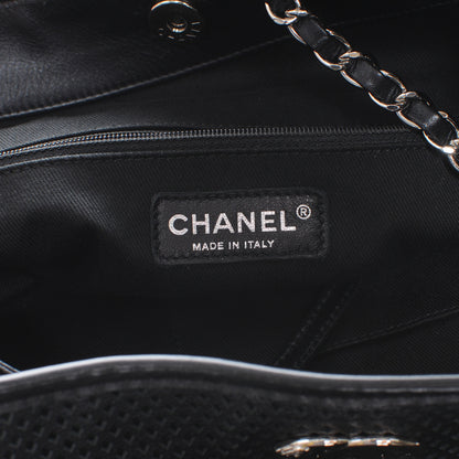 Chanel Calfskin Perforated Up In The Air Tote Black 6 of 7