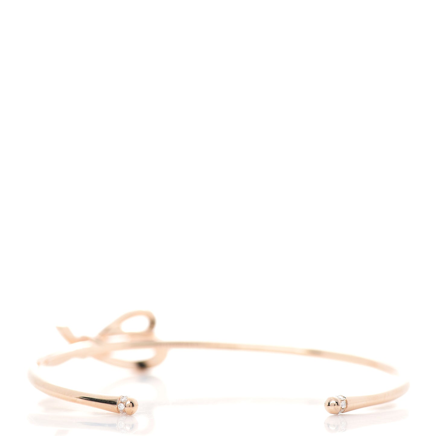18K Rose Gold Diamond Bow Cuff Bracelet