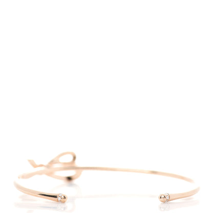 Tiffany 18K Rose Gold Diamond Bow Cuff Bracelet 3 of 4