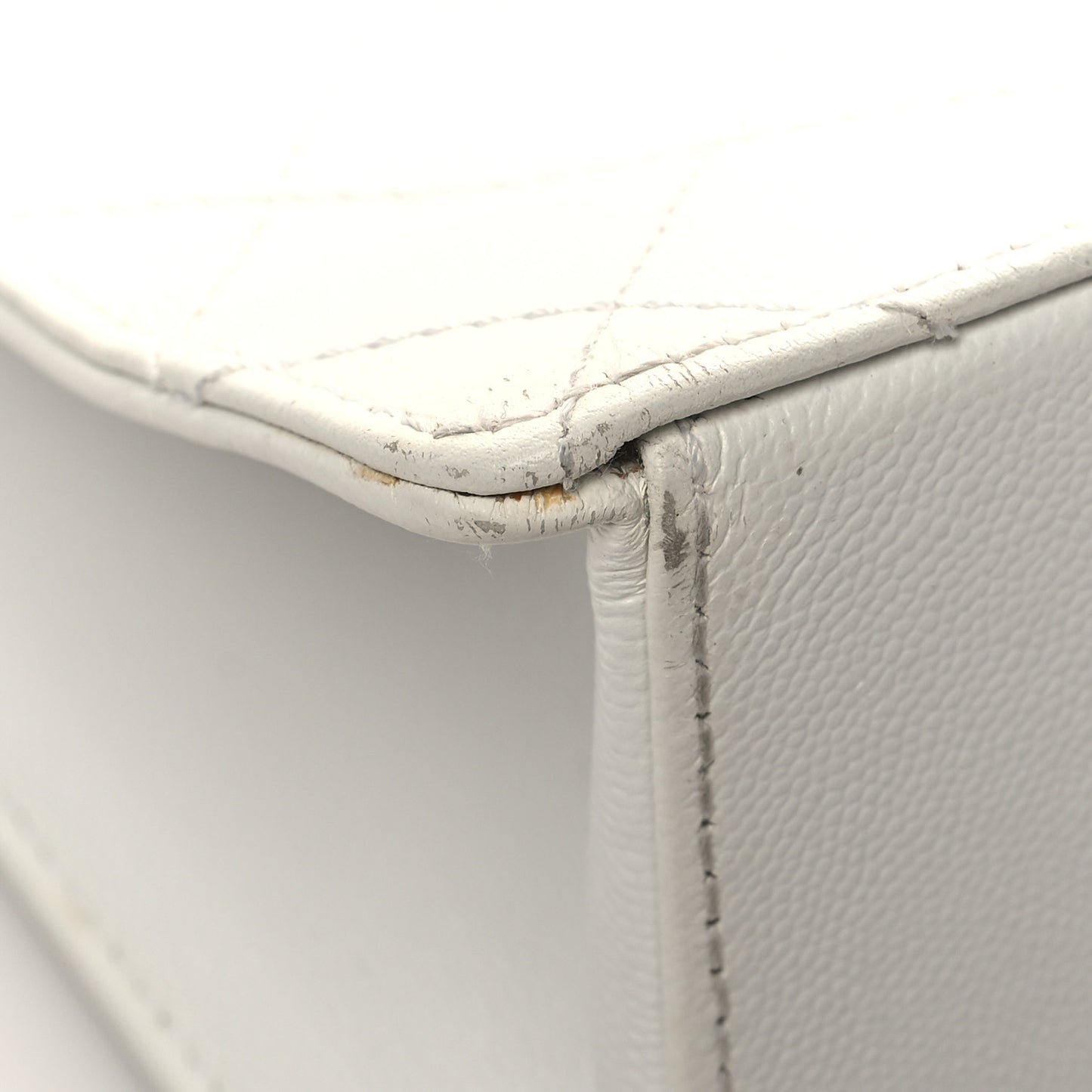 Caviar Quilted Envelope Flap White