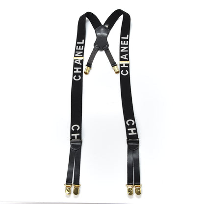 Chanel Logo Suspenders Black White 2 of 6