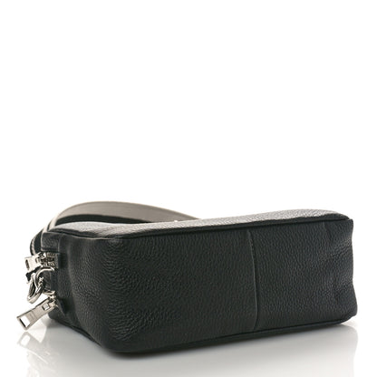 Prada Vitello Daino Soft Medium Double Zip Shoulder Bag Black 4 of 9