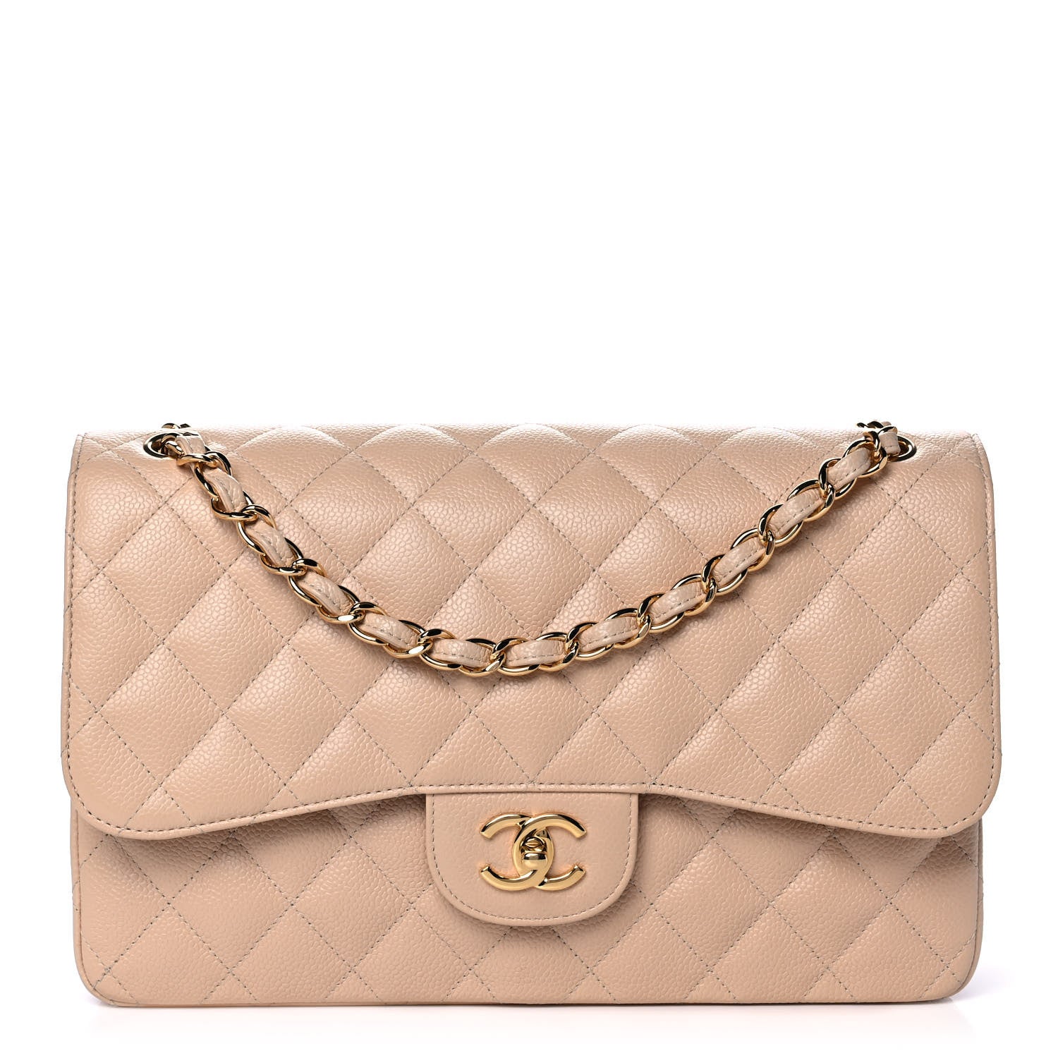 Chanel Caviar Quilted Jumbo Double Flap Beige Clair 1 of 11
