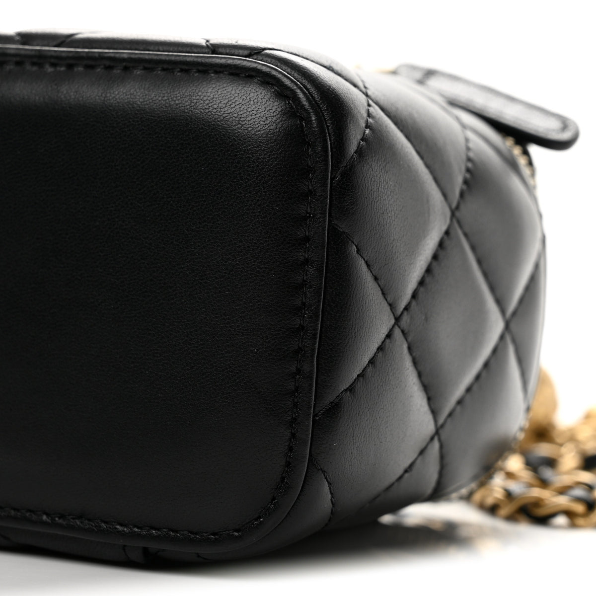 Chanel Lambskin Quilted Mini Pearl Crush Vanity Case With Chain Black 10 of 13