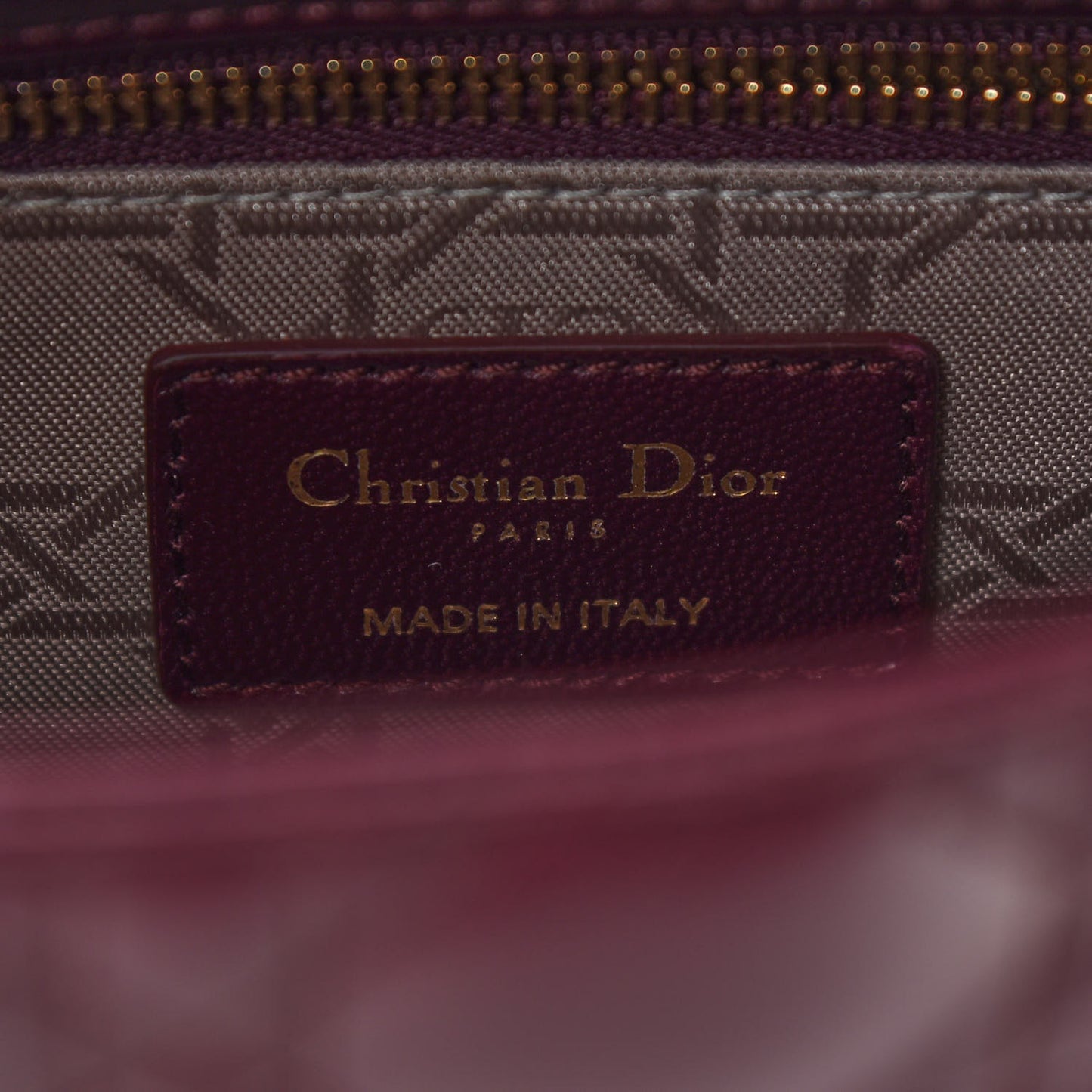 Lambskin Cannage Small Lucky Badges My Lady Dior Burgundy
