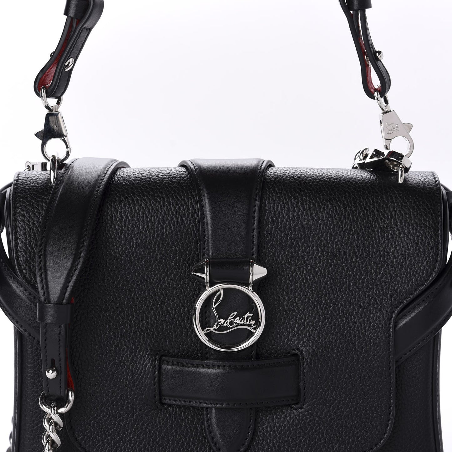 Pebbled Calfskin Small Rubylou Shoulder Bag Black