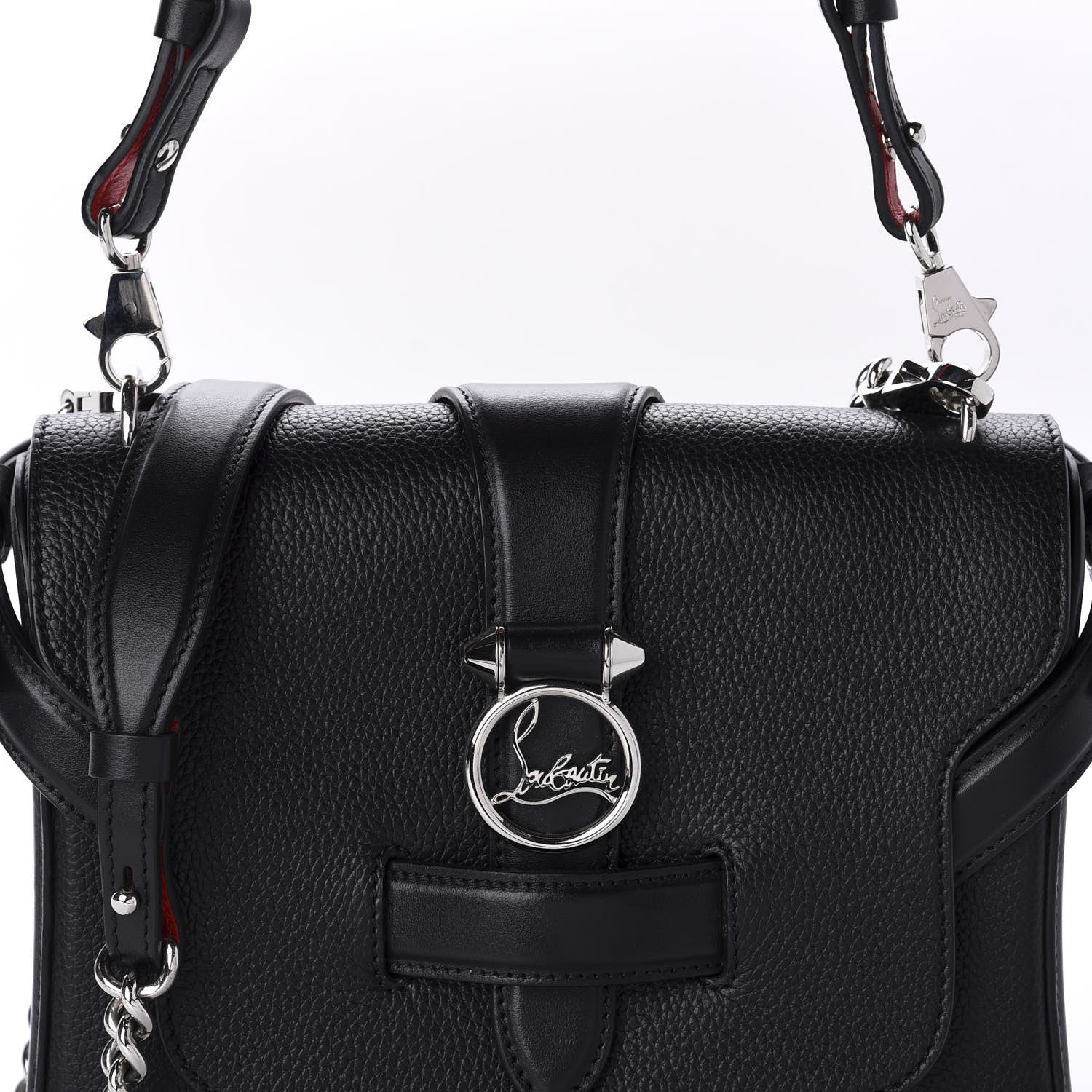 Christian Louboutin Pebbled Calfskin Small Rubylou Shoulder Bag Black 10 of 10
