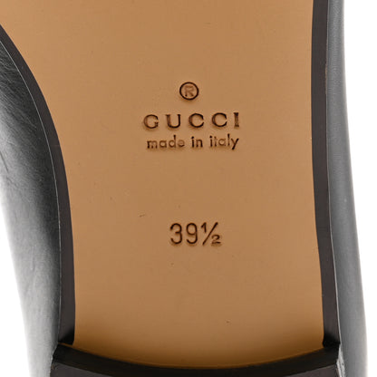 Gucci Calfskin Horsebit Womens Jordaan Loafers 39.5 Black 6 of 10