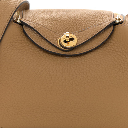 Hermes Taurillon Clemence Mini Lindy 20 Biscuit 8 of 11