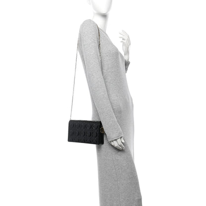 Christian Dior Patent Cannage Lady Dior Chain Wallet Black 2 of 10