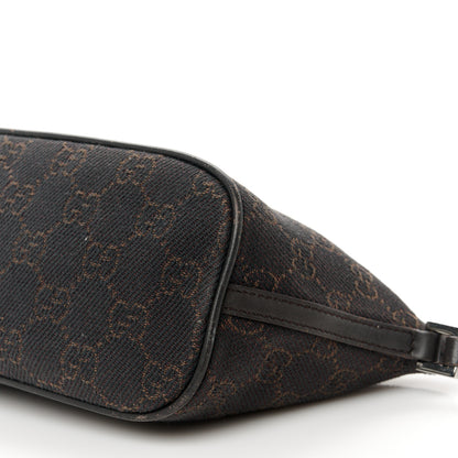 Gucci Denim Monogram Boat Pochette Dark Brown 10 of 10