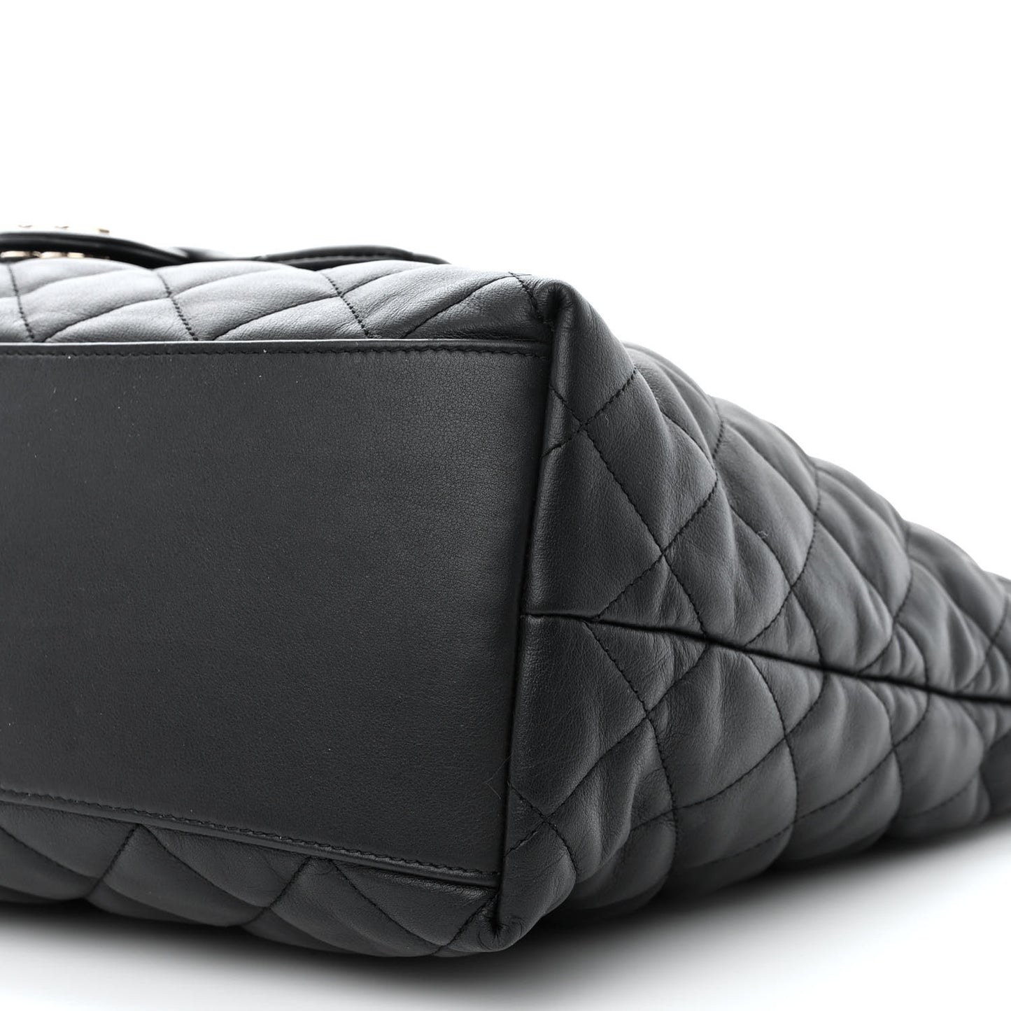 Lambskin Quilted Pocket Hobo Black