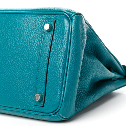 Hermes Taurillon Clemence Birkin 30 Bleu Izmir 34 of 36