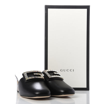Gucci Malaga Kid Crystal Square G Madelyn Mules 38.5 Black 10 of 10