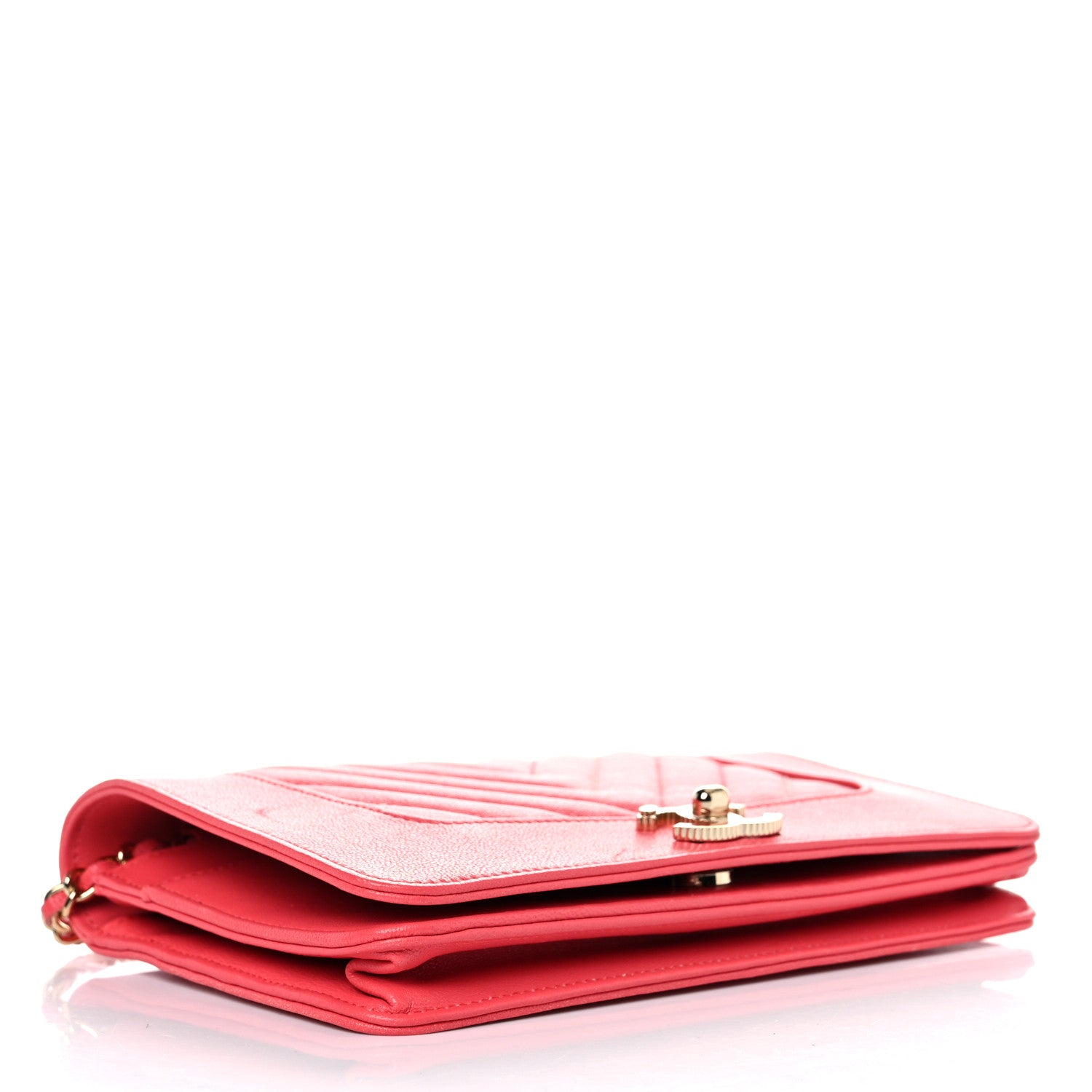 Chanel Chevron Quilted Vintage Mademoiselle Wallet On Chain WOC Dark Pink 4 of 15