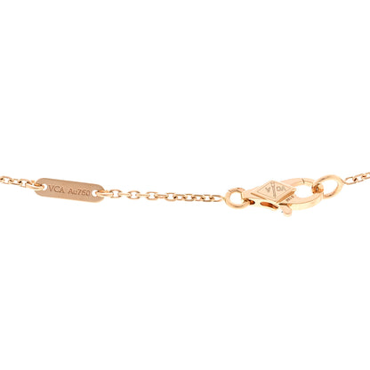 Van Cleef & Arpels 18K Rose Gold Carnelian Sweet Alhambra Pendant Necklace 4 of 6