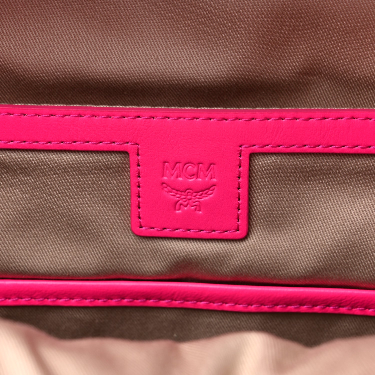 MCM Visetos Small Side Stud Stark Backpack Neon Pink 6 of 8