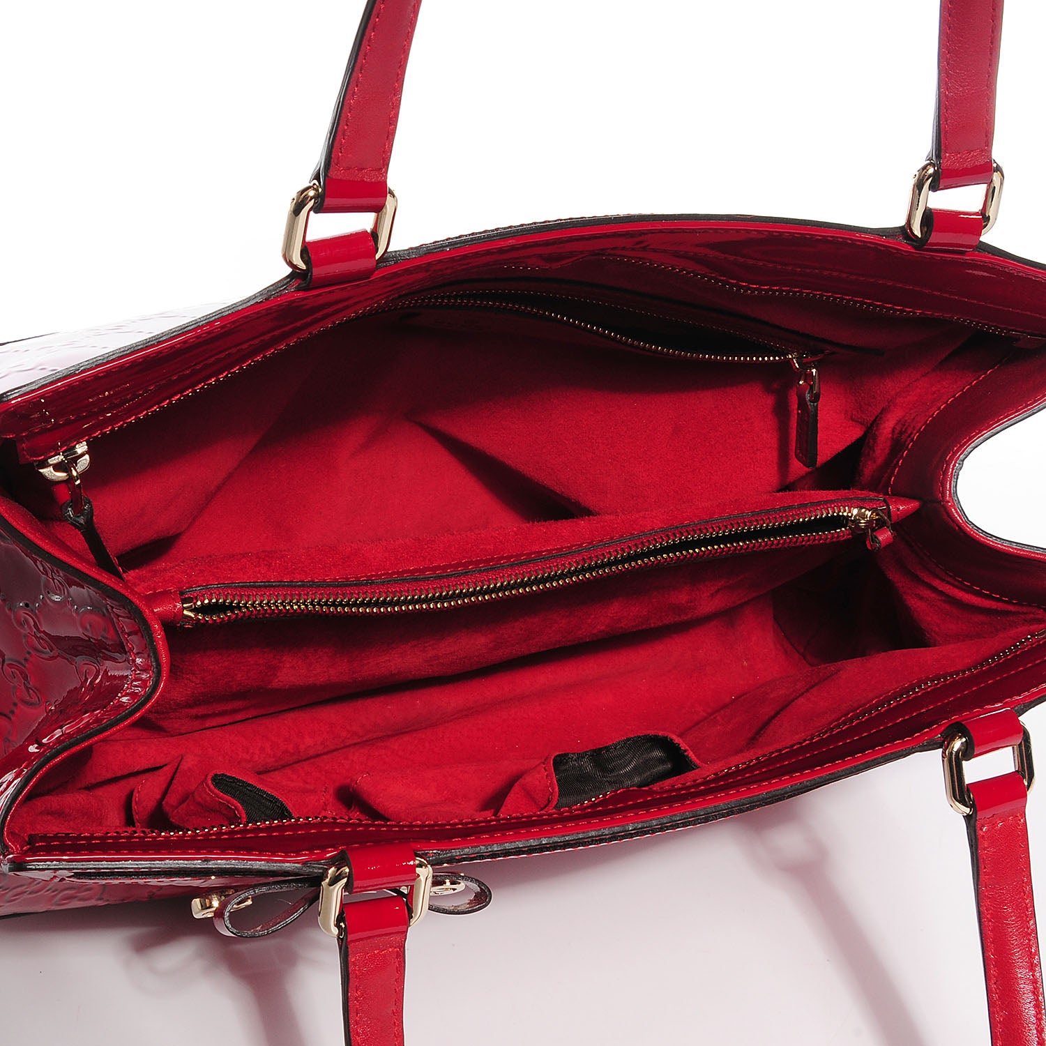 Gucci Patent Guccissima Medium Mayfair Tote Red 5 of 7