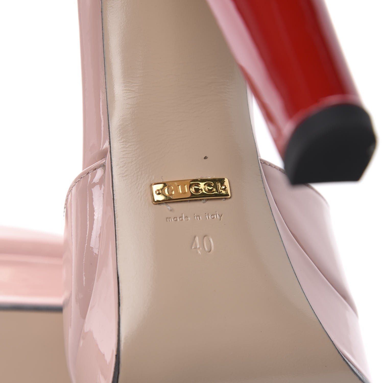 Gucci Patent Crystal GG Bow Sadie Spike Ankle Strap d'Orsay Platform High Heel Pumps 40 Perfect Pink 6 of 9