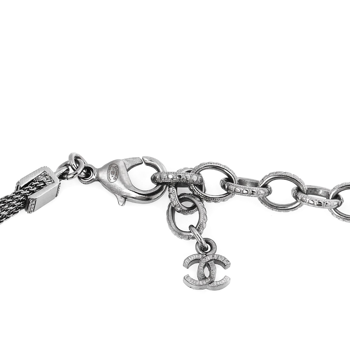 Metal Logo Choker Necklace Silver
