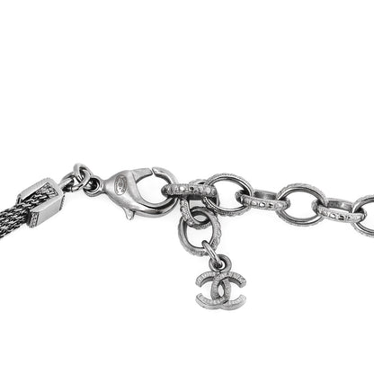 Chanel Metal Logo Choker Necklace Silver 4 of 6