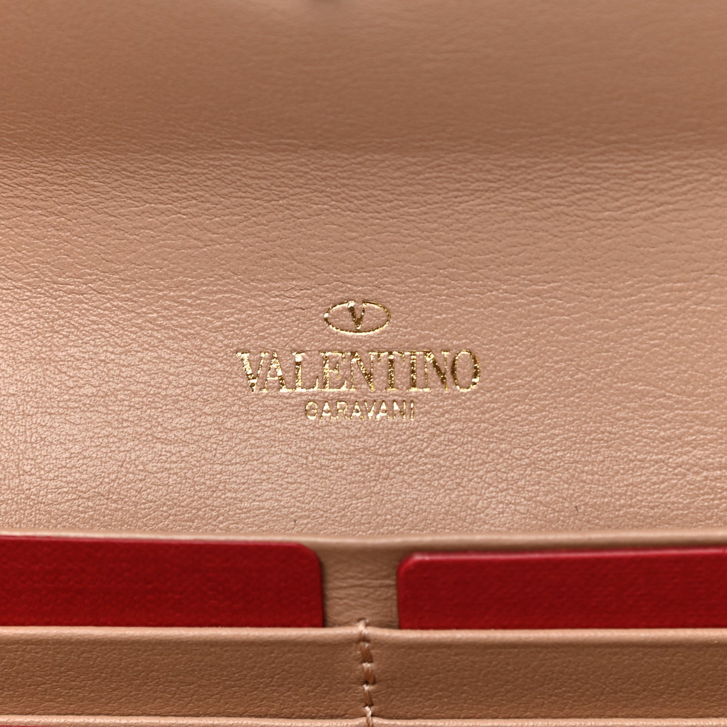Calfskin Rockstud Wristlet Wallet Soft Noisette