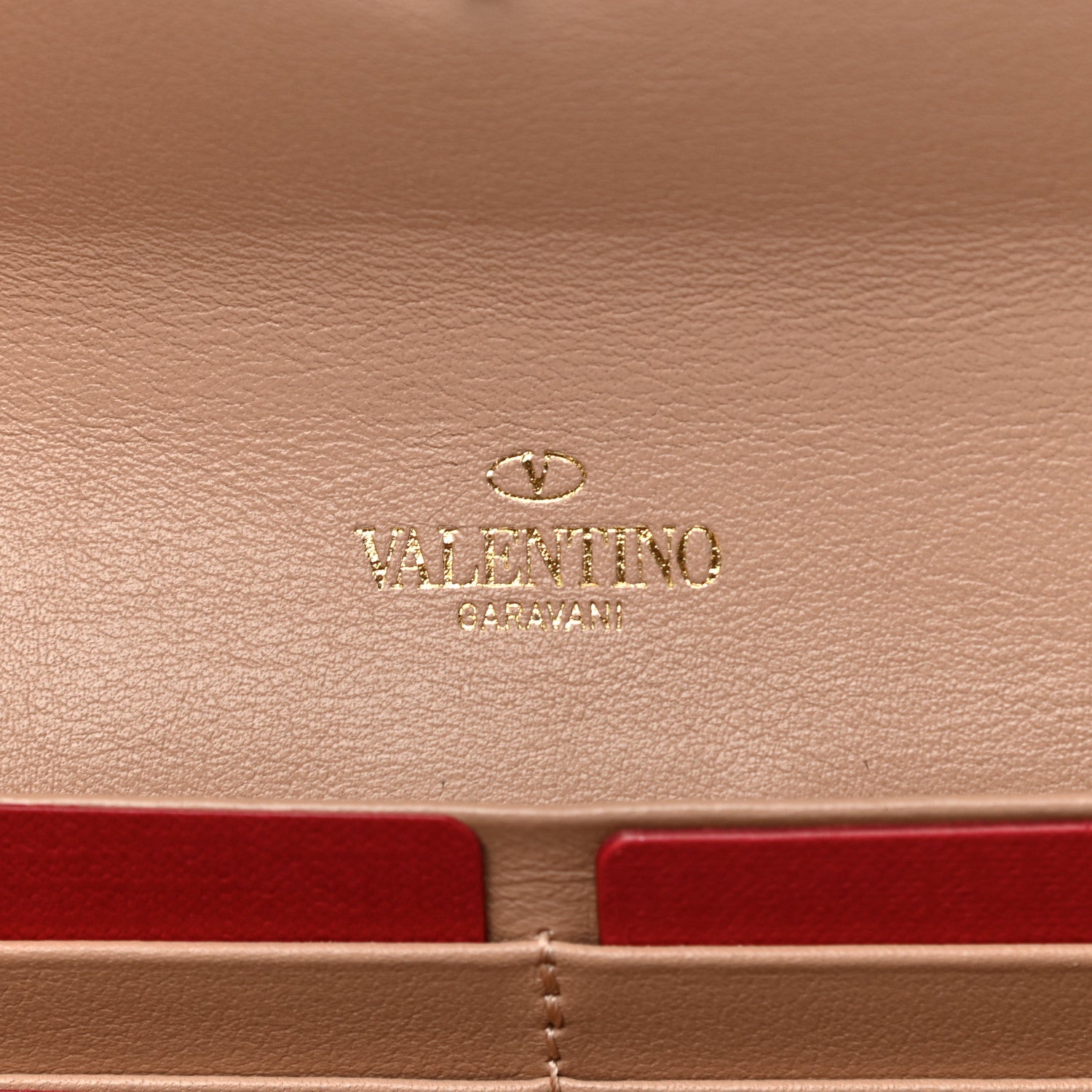 Valentino Garavani Calfskin Rockstud Wristlet Wallet Soft Noisette 6 of 9