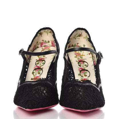 Gucci Lace Pizzo Venice Pumps 38 Black 2 of 9