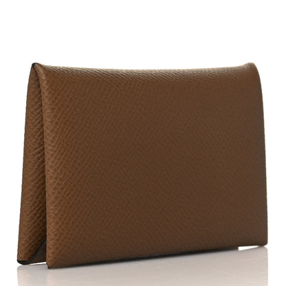 Hermes Epsom Verso Calvi Duo Card Case Alezan Biscuit 3 of 8