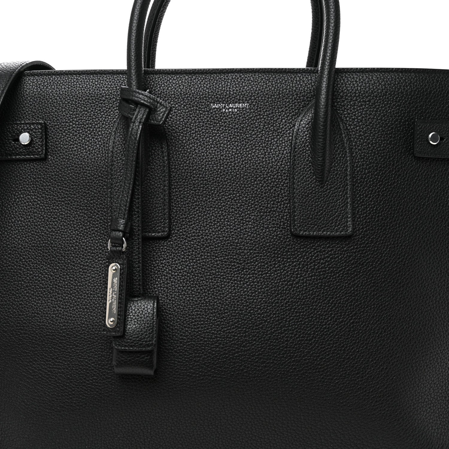 Saint Laurent Grained Calfskin Large Thin Sac De Jour Black 10 of 12