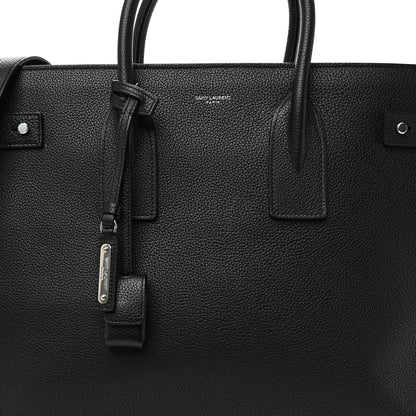 Saint Laurent Grained Calfskin Large Thin Sac De Jour Black 10 of 12