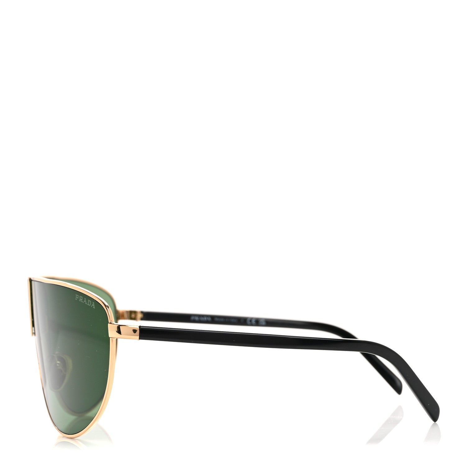 Prada Metal Shield Sunglasses SPR 69Z Gold Green 3 of 8