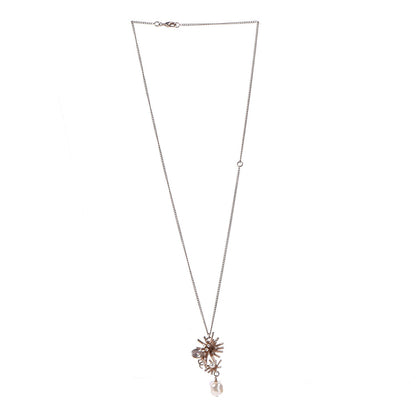Chanel Crystal Pearl CC Necklace Gold 3 of 5
