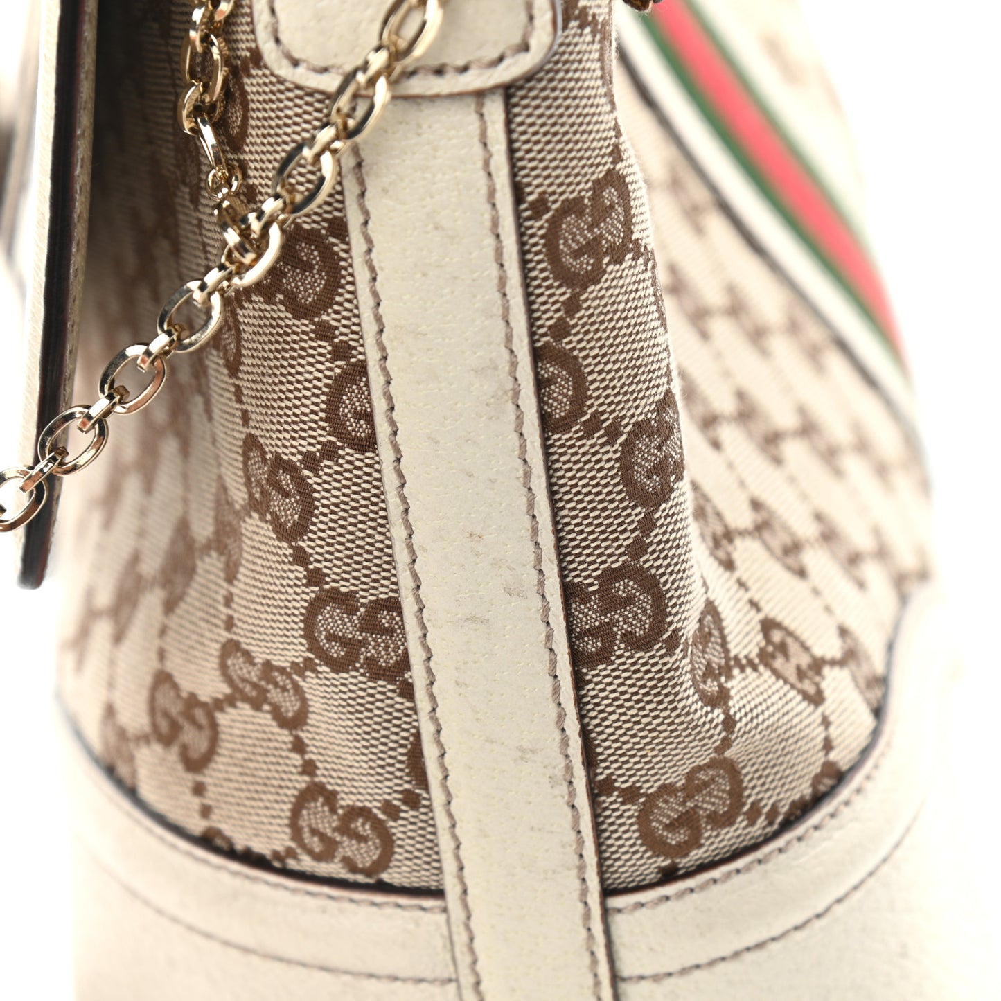Monogram Web Large Treasure Flap White