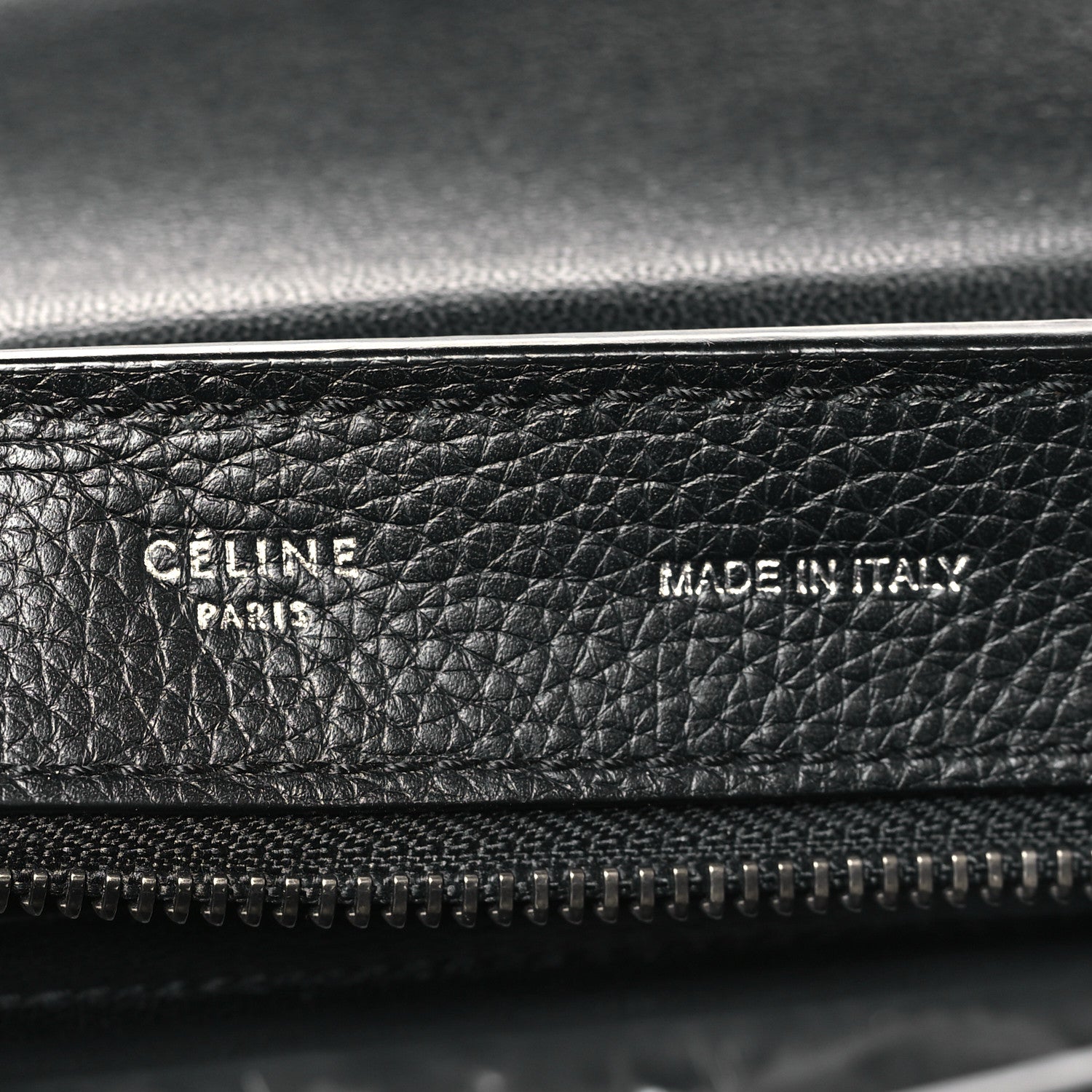 Celine Drummed Calfskin Suede Medium Trapeze Black 6 of 8