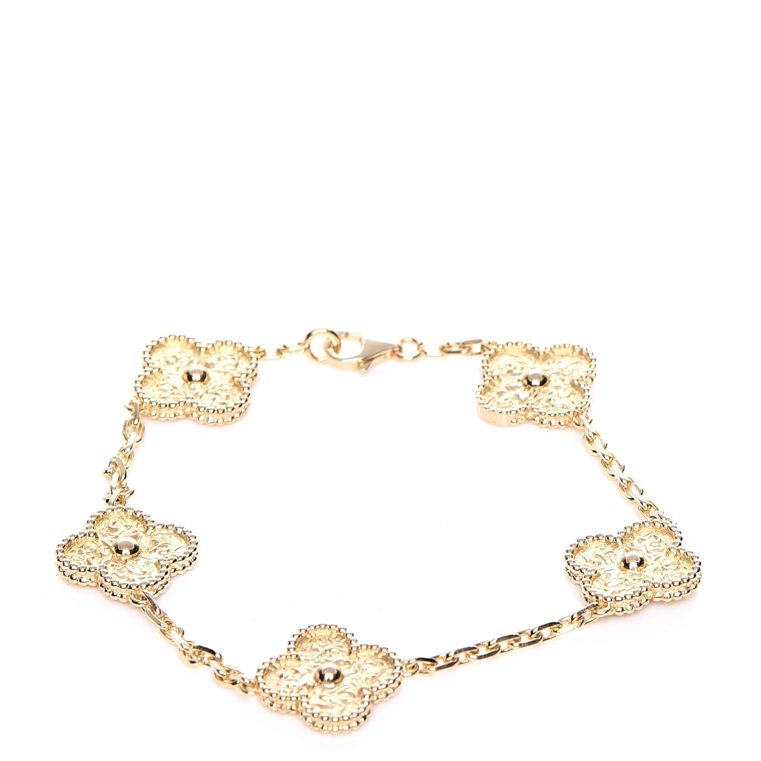 Van Cleef & Arpels 18K Yellow Gold 5 Motifs Vintage Alhambra Bracelet 1 of 6