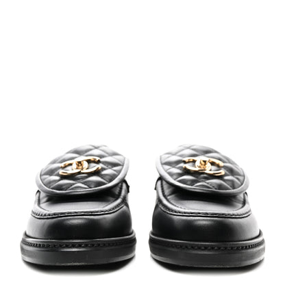Chanel Lambskin Quilted CC Turnlock Loafers 39 Black 2 of 8