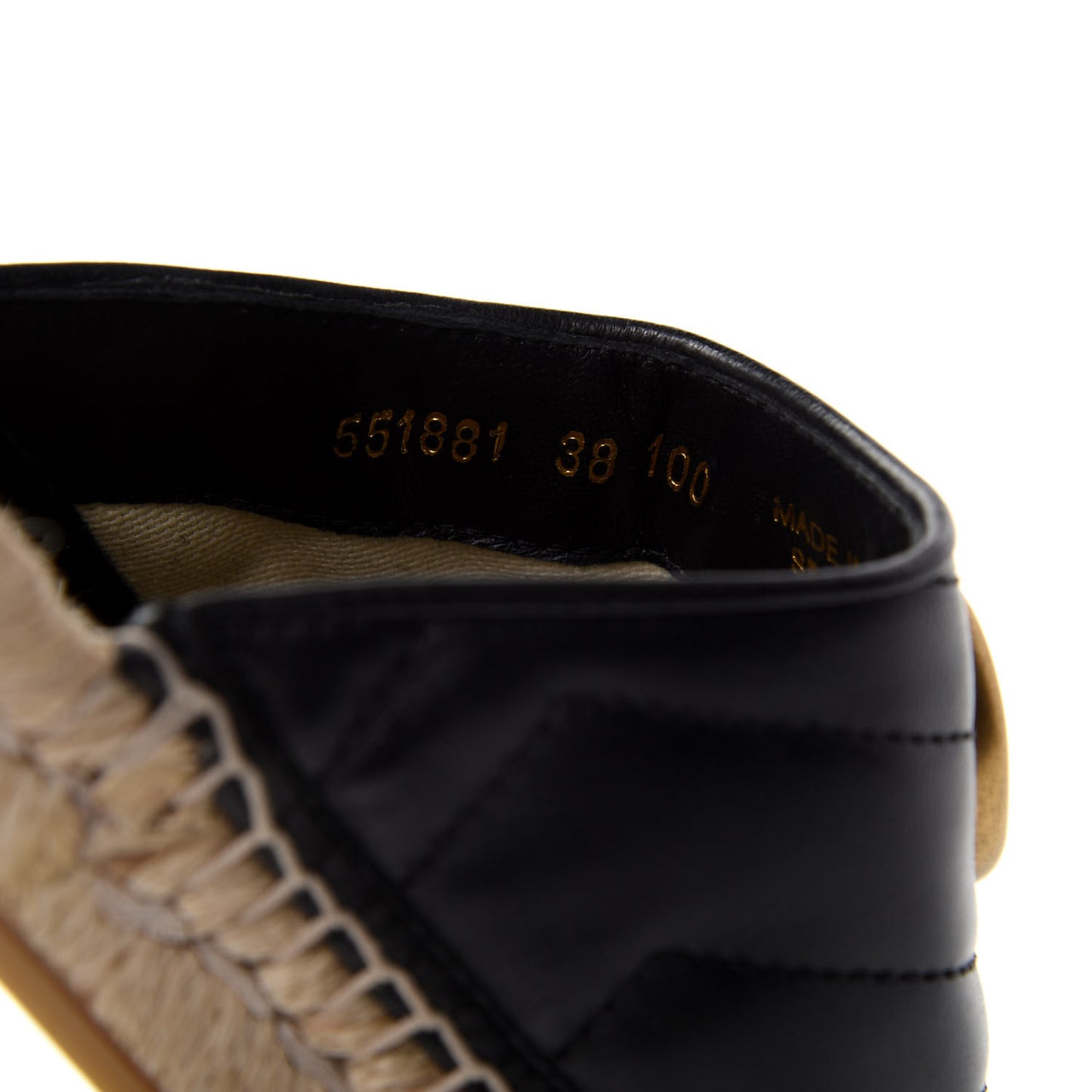 Nappa Matelasse GG Marmont Espadrille Slippers 38 Black