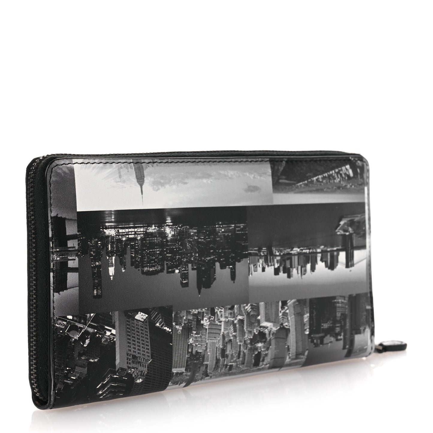 Calfskin New York Skyline Logo Ville Wallet Black