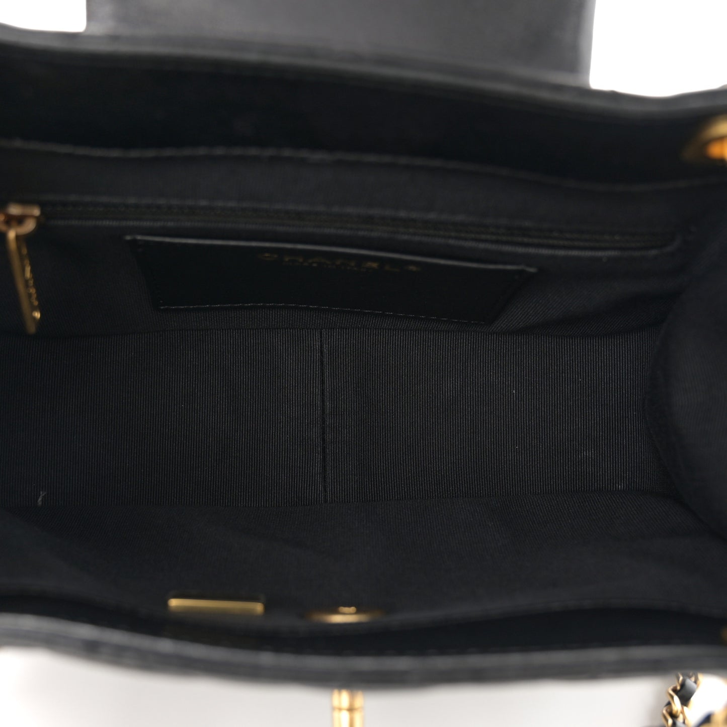 Lambskin Quilted Braided CC Accordion Flap Bag Black