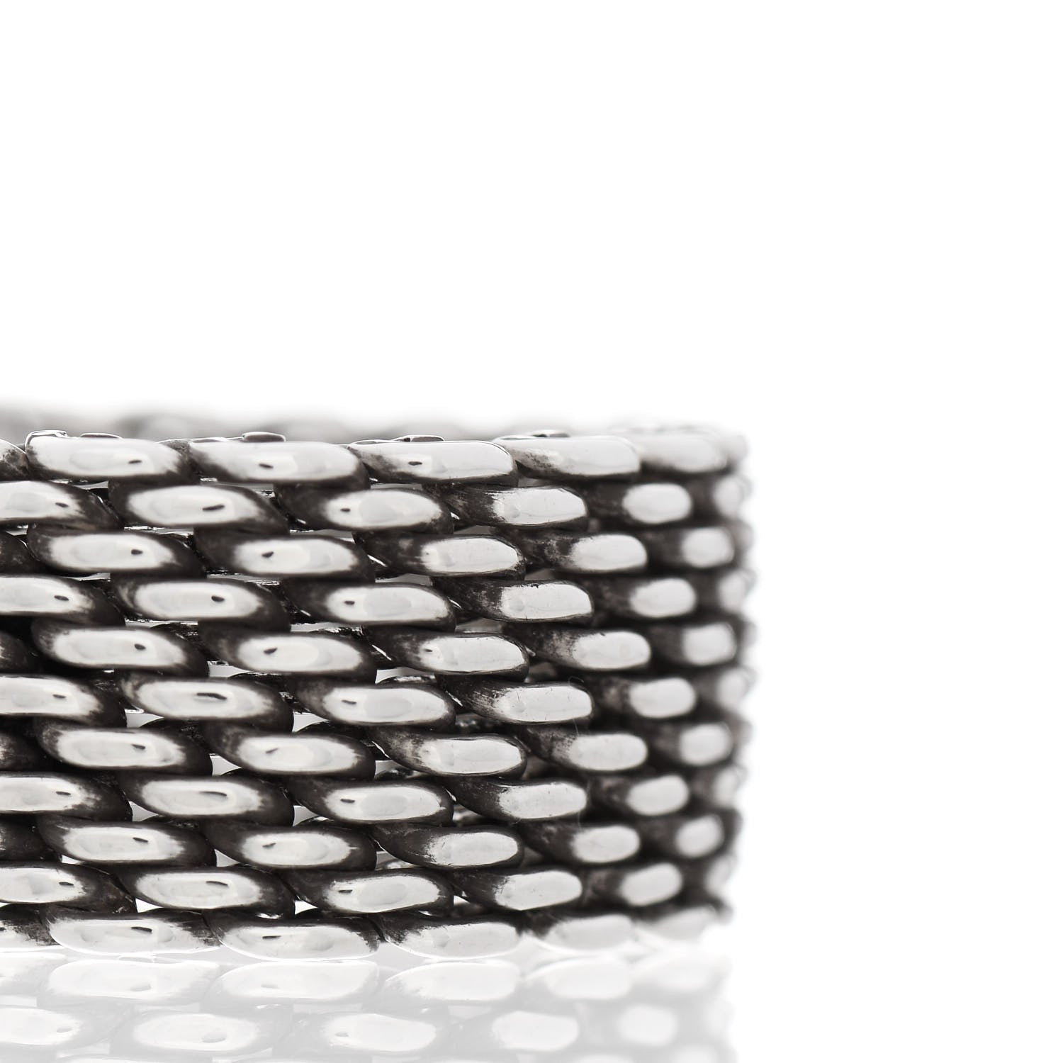Tiffany Sterling Silver Somerset Mesh Ring 60 9 4 of 4