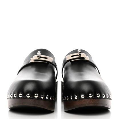 Hermes Calfskin Carlotta Mules 36 Black 2 of 10